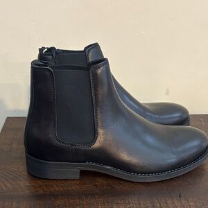 Jack and Jones Black Leather Chelsea Boots
